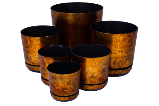 EFFECT hrdzou pokrytý zlatý kvetináč Rustic LOFT12