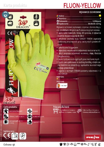 OCHRANNÉ PRACOVNÉ RUKAVICE DRAGON FLUON ORANŽOVÉ, veľkosť 10