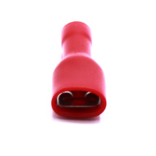 IZOLOVANÝ KONEKTOR PLNÝ SAMICE ČERVENÝ 6,4mm 100 KS
