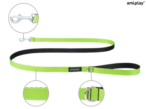 amiplay Classic Twist vodítko 150 cm M Zelená