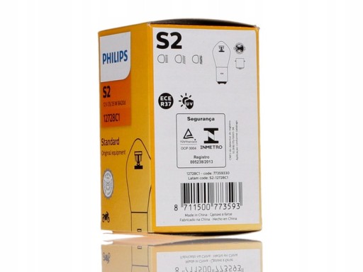 MOTOCYKLOVÁ ŽIAROVKA PHILIPS S2 BA20d 12V 35/35W