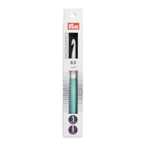 Háčik na háčkovanie Prym Ergonomics 8 mm x 17 cm tyrkysový