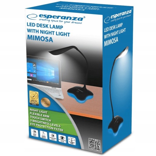 ESPERANZA LED stolná lampa Mimosa biela