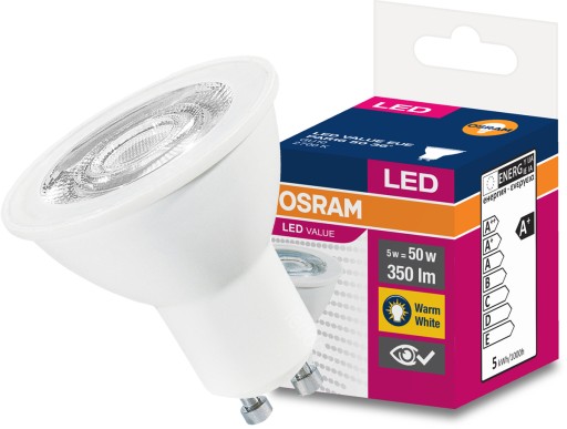 OSRAM HALOGEN LED ziarovka 4,5W=50W GU10 36s 2700K