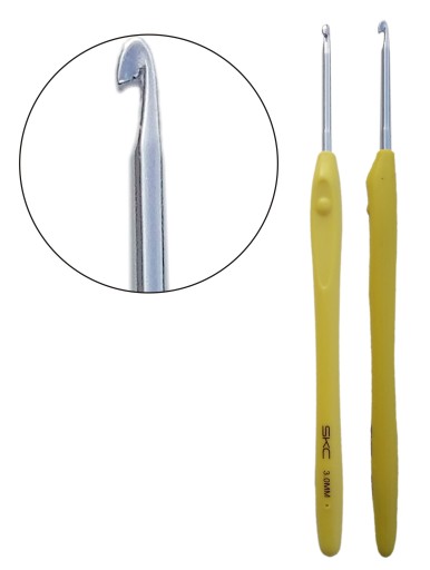 Hliníkový Háčik na háčkovanie s ergonomickou rukoväťou, 3 mm SKC