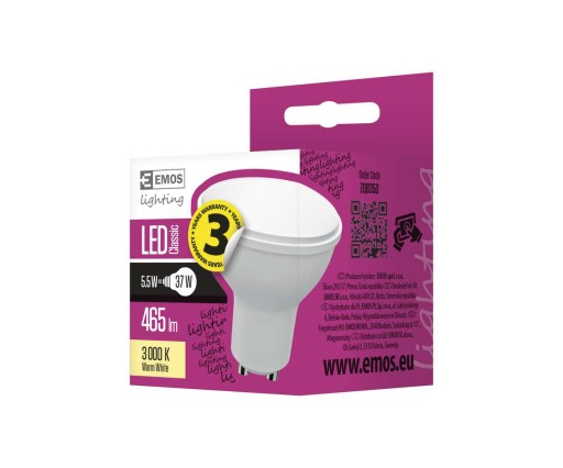 LED SPOT GU10 ŽIAROVKA 5,7W (40W) 3000K TEPLÁ BIELA
