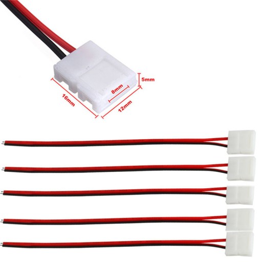 Dvojitý konektor pre 8mm LED pásik - 3528 s káblom