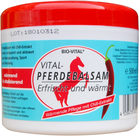 Bio Vital konská masť hrejivý balzam 500 ml
