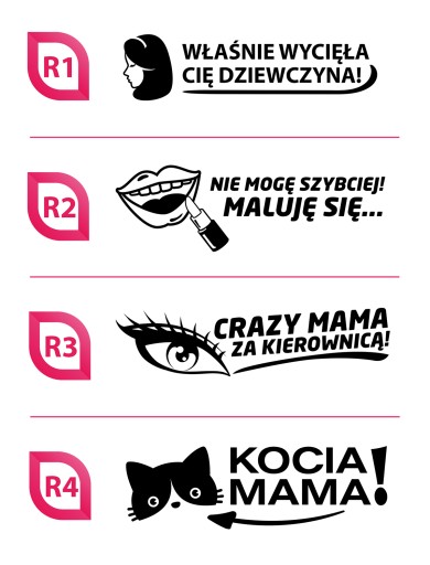 Vtipné nálepky na auto - XL rôzne