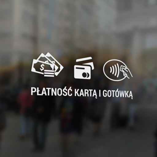 Platba kartou a hotovosťou - nálepka 5,5x15