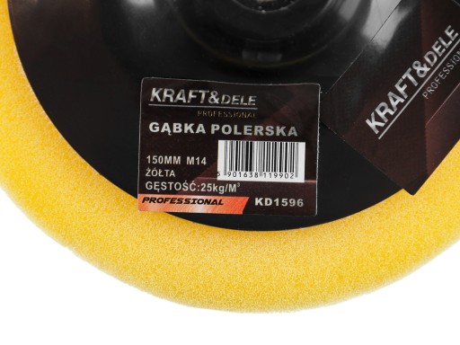 Leštiaci špongia, stredná, 150mm, závit M14, žltá
