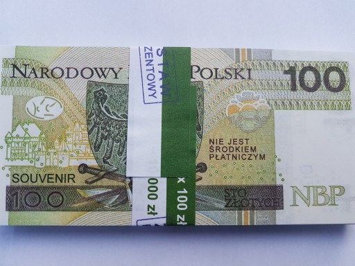 100 PLN bankovky na zábavu a učenie, balenie po 10 (d)