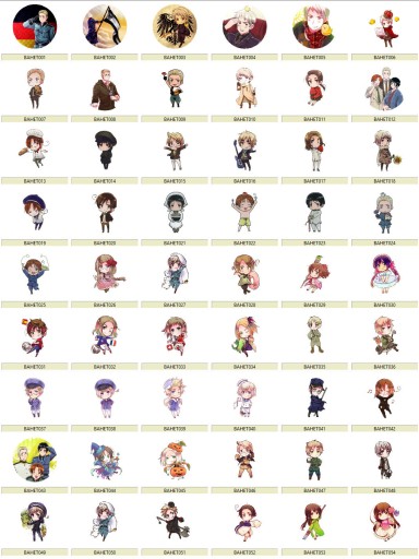 Anime Axis Powers Hetalia Pins VEĽKÝ VÝBER