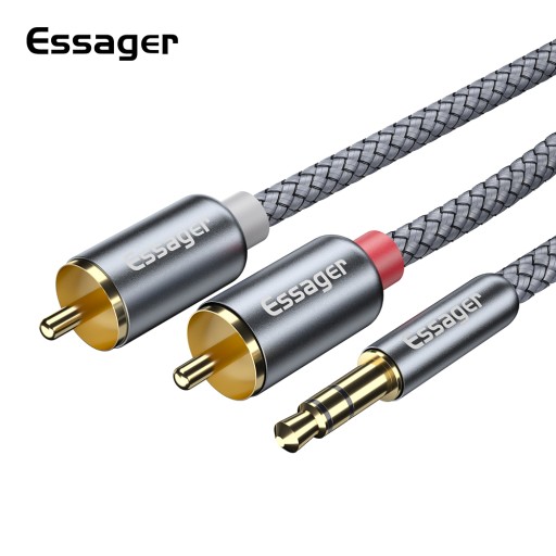 KÁBEL AUDIO KÁBEL HQ 2x RCA MINI JACK 3,5MM CINCH STEREO GOLD HD 3M