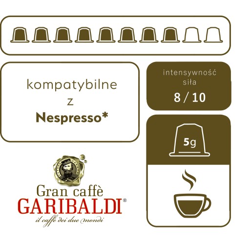 Kapsule Nespresso Gran Class Garibaldi Gusto Oro