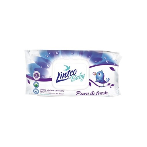 LINTEO BABY vlhčené obrúsky 80 ks - bez parabénov