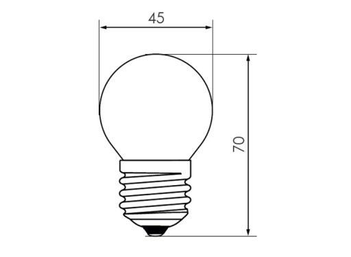 Dekoratívna LED žiarovka E27, 230V 1W, biela
