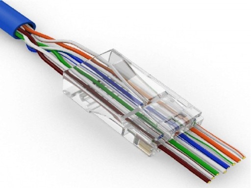 10 ks RJ45 zástrčka kat. 5e priechodná UTP kat