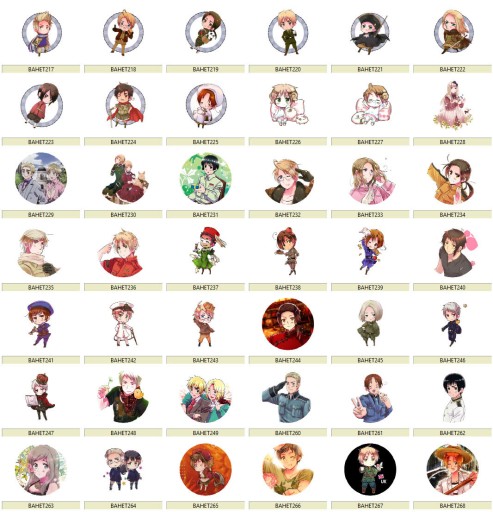 Anime Axis Powers Hetalia Pins VEĽKÝ VÝBER