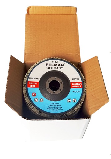 KLAPKOVÝ BRÚSNY KOTÚČ NA DREVO A KOV 125 MM P120 FELMAN