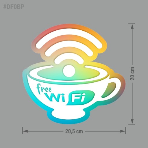 Bezplatné Wi-Fi - Bezplatné Wi-Fi - nálepka 20,5 x 20