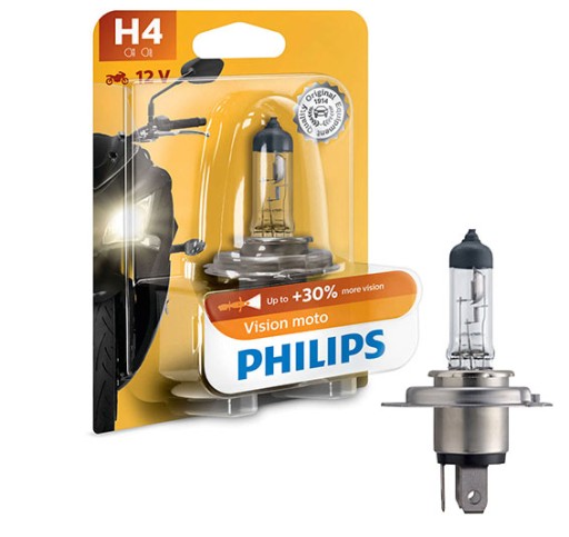 Žiarovka Philips H4 Vision Moto +30 % viac svetla