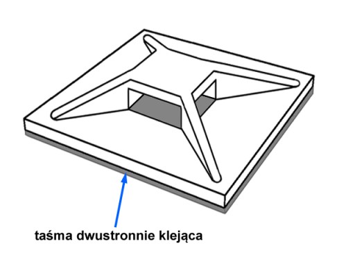 Samolepiaci držiak 20x20mm biele pásiky 100 ks
