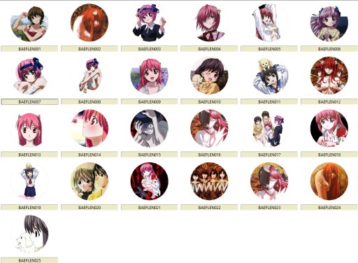 Manga Anime Elfen Lied Pins MNOHÉ DIZAJNY