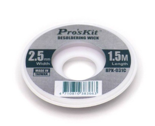 Odspájkovacie opletenie 2,5 mm 1,5 m (0721)