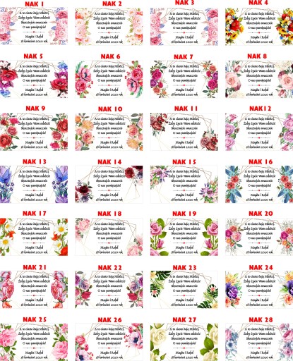 Etikety nálepky na svadobnú tortu 20 ks