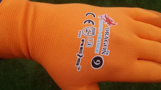 OCHRANNÉ PRACOVNÉ RUKAVICE DRAGON FLUON ORANŽOVÉ, veľkosť 10