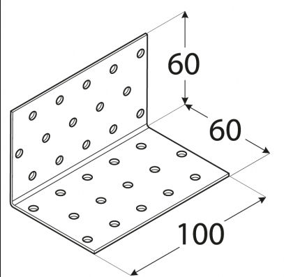 KONEKTORY MONTÁŽNY UHOL 60x60x100x2 KONEKTOR KM6 široký silný 10cm