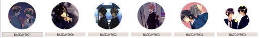 Manga Seven 7 dní YAOI kolíky MNOHÉ DIZAJNY