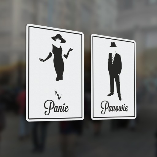 Dámska toaleta, Pánska toaleta - nálepky na dvere