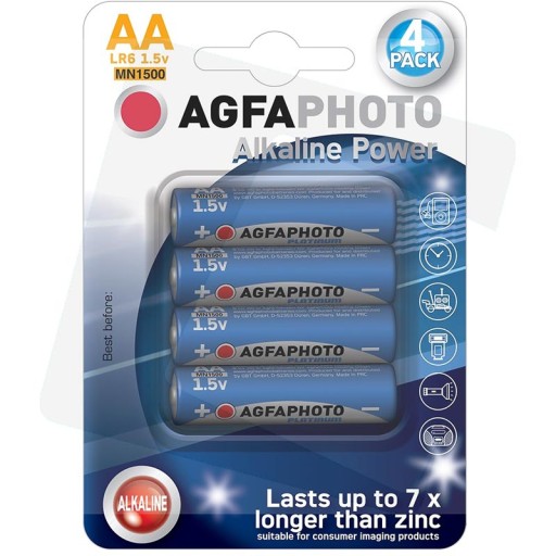 4x AGFAPHOTO BATÉRIA AA LR06 LR6 1,5V ALK.