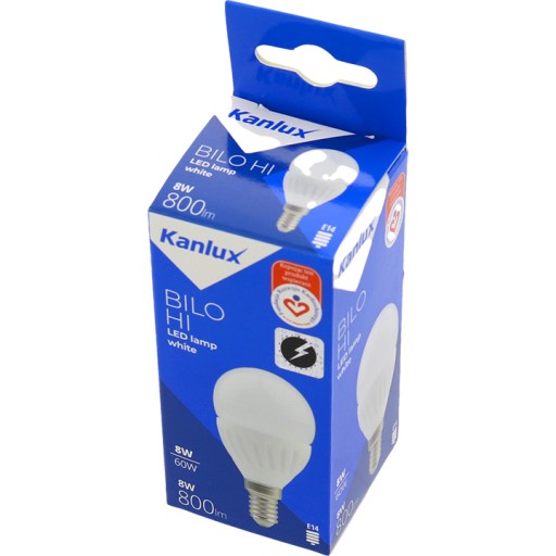 E14 HI LED žiarovka 8W Neutral 800lm Kanlux guľa