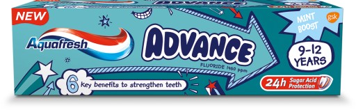 Zubná pasta Aquafresh Advance pre deti vo veku 9-12 rokov 75 ml