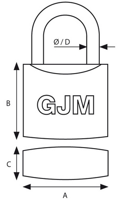 GJM Visiaci zámok s vodeodolným PVC krytom, 50 mm