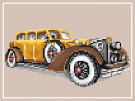 Plátno s potlačou na krížikový steh pre chlapcov retro auto 5336 18x24