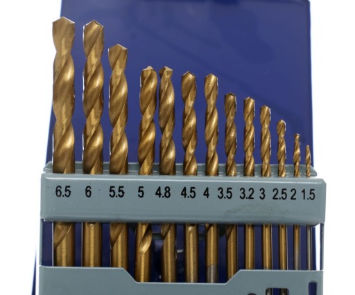 VŔTAČKY DO KOVU VŔTAČKY 1,5-6,5 mm SADA 13-diel TIT.