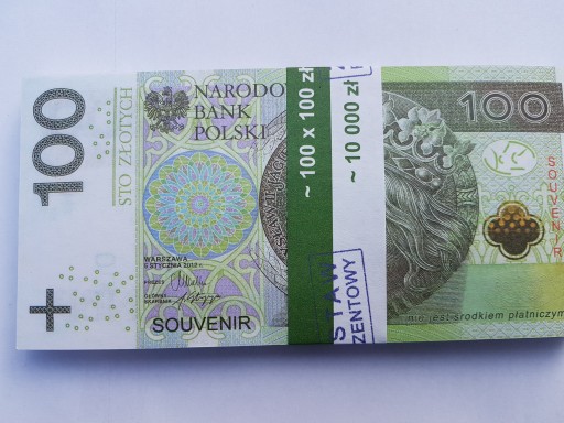 100 PLN bankovky na zábavu a učenie, balenie po 10 (d)