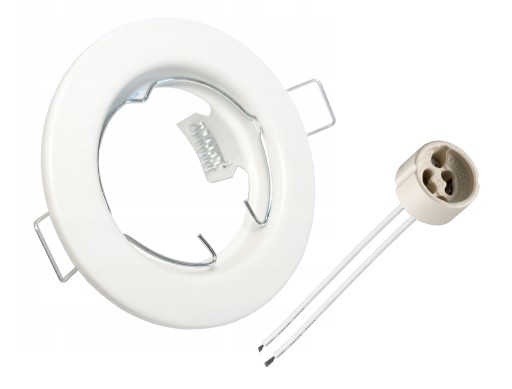 HALOGÉNOVÁ LED PEVNÁ LAMPA, BIELA + ZÁSUVKA GU10