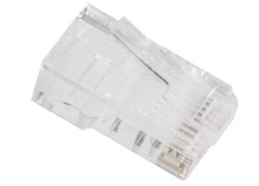 10ks RJ45 cat 5e prechádza cez UTP zástrčku