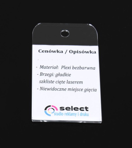 CENOVÝ VEŠIAK, INFORMÁCIE V CENNÍKU 65x110 PLEXI