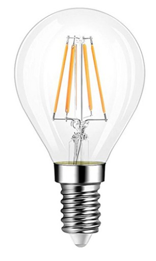E14 LED FILAMENT G45 žiarovka 4W EDISON HEAT guľa