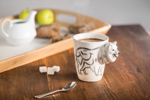 3D PSA hrnček veľký - RUČNE MAĽOVANÝ - PORCELÁN