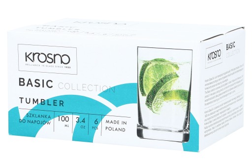 KROSNO BASIC Pohár na pitie 100 ml, 6 kusov