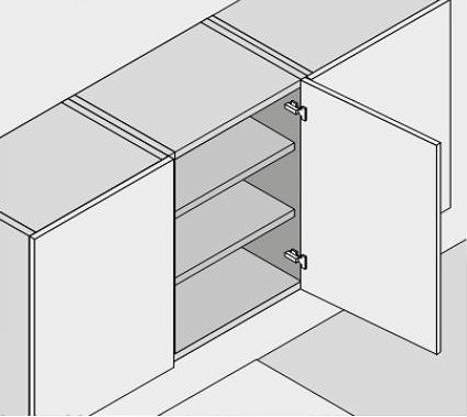 BLUM 71M2550 nasadzovací záves + vedenie