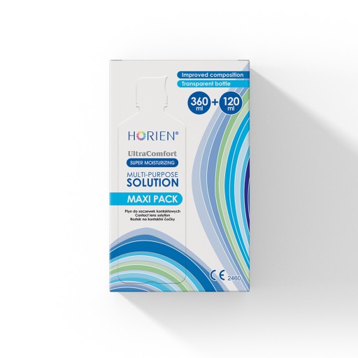 Horien Maxipack tekutina na šošovky 360ml + 120ml
