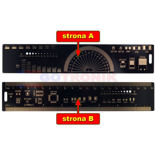 Pravítko 20 cm PCB čierne